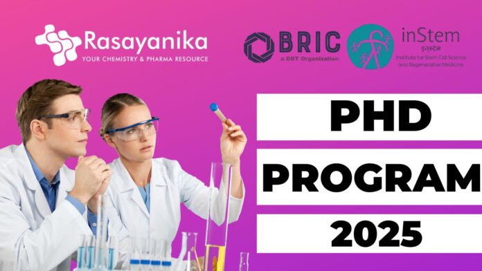 BRIC-inStem PhD Program 2025 Apply for Stem Cell Research