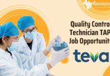 Quality Control Technician TAPI Job Opportunity