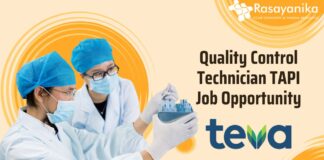 Quality Control Technician TAPI Job Opportunity