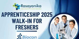 Biocon Apprenticeship 2025 – Walk-in for Freshers Apply Now!