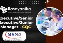 CQC at MSN Laboratories - Executive/ Senior Executive /Junior Manager