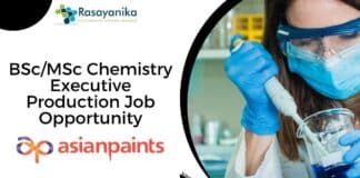 BSc/MSc Chemistry Executive Production Job Opportunity