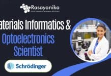 Materials Informatics & Optoelectronics Scientist at Schrödinger,