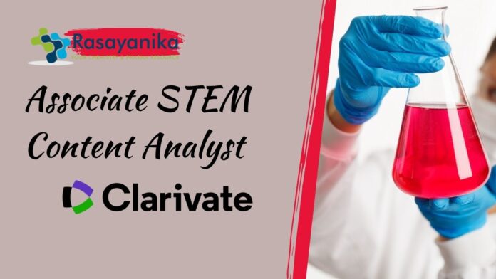 Associate STEM Content Analyst Job at Clarivate – Pharma Jobs