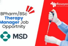 BPharm/BSc Therapy Manager Job Opportnity