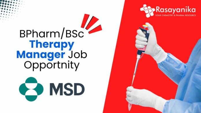 BPharm/BSc Therapy Manager Job Opportnity