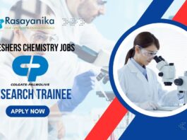 Freshers Chemistry jobs at Colgate