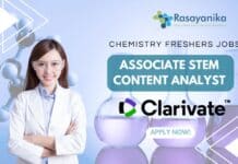 Chemistry Freshers Jobs at Clarivate