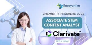 Chemistry Freshers Jobs at Clarivate