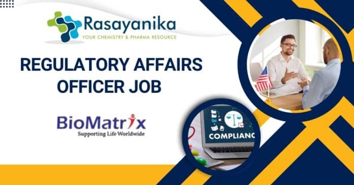 Regulatory Affairs Officer Job