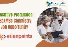 Executive Production BSc/MSc Chemistry Job Opportunity