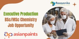 Executive Production BSc/MSc Chemistry Job Opportunity