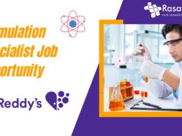 Formulation Specialist Job Opportunity