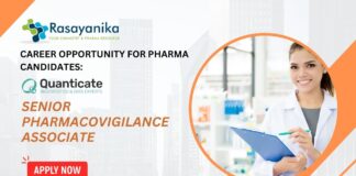Career Opportunity for Pharma Candidates: Senior Pharmacovigilance Associate Job at Quanticate | Apply Now