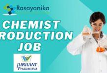 Chemist – Production Job at Jubilant Pharmova Apply Now