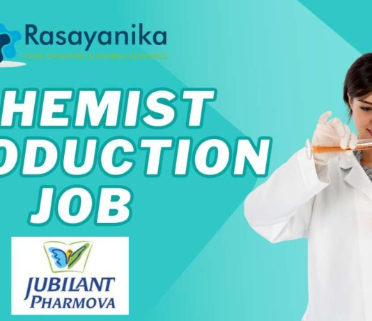 Chemist – Production Job at Jubilant Pharmova Apply Now