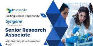 Exciting Career Opportunity: Syngene Senior Research Associate Job - MSc Chemistry Candidates can Apply