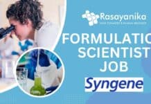 Formulation Scientist Job at Syngene Pharmaceutical R&D