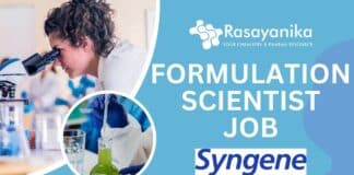 Formulation Scientist Job at Syngene Pharmaceutical R&D