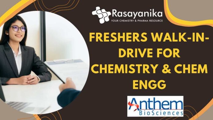 Freshers Anthem Biosciences Walk-In Interview