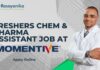 Freshers Chem & Pharma Assistant Job at Momentive, Apply Online