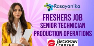 Freshers Job Senior Technician – Production Operations