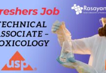 Freshers Job Technical Associate – Toxicology USP Hyderabad