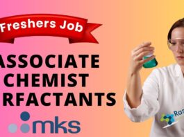 Freshers Job – Associate Chemist - Surfactants at MKS (India)
