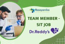 Team Member - SIT Job - at Dr. Reddy’s