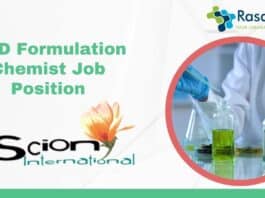 R&D Formulation Chemist Job Position