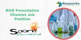 R&D Formulation Chemist Job Position