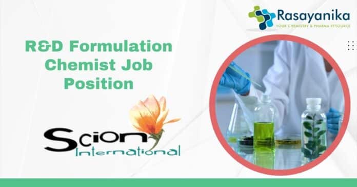 R&D Formulation Chemist Job Position