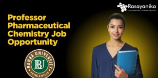 Professor Pharmaceutical Chemistry Job Opportunity