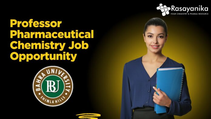 Professor Pharmaceutical Chemistry Job Opportunity