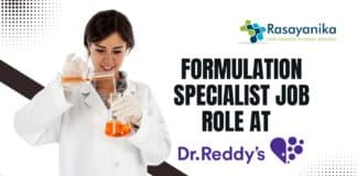Formulation Specialist Job Role at Dr. Reddy’s Laboratories