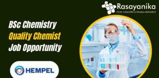 BSc Chemistry Quality Chemist Job Opportunity