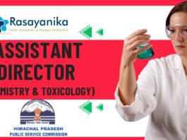 HPPSC Assistant Director (Chemistry & Toxicology) – Apply Now!!
