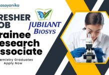 Jubilant Biosys Fresher Job Trainee Research Associate - Chemistry Graduates Apply Now - Greater Noida