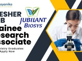 Jubilant Biosys Fresher Job Trainee Research Associate - Chemistry Graduates Apply Now - Greater Noida