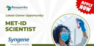 Latest Career Opportunity: MET-ID Scientist Job at Syngene Bangalore | Apply Now