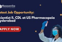 Latest Job Opportunity: Scientist II, CDL at US Pharmacopeia Hyderabad- Apply Now