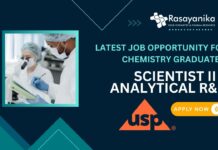 Latest Job Opportunity for Chemistry Graduates Scientist II – Analytical R&D Job at US Pharmacopeia, Hyderabad- Apply Now 