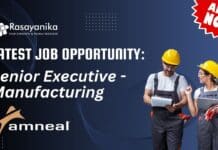 Latest Job opportunity: Senior Executive - Manufacturing at Amneal- Apply Now
