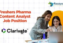 Freshers Pharma Content Analyst Job Position