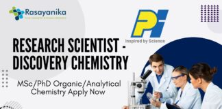 PI Industries Research Scientist - Discovery Chemistry - MScPhD OrganicAnalytical Chemistry Apply Now 