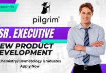 Pilgrim Sr. Executive - New Product Development - ChemistryCosmetology Graduates Apply Now - Mumbai