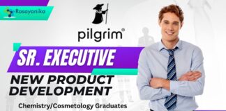 Pilgrim Sr. Executive - New Product Development - ChemistryCosmetology Graduates Apply Now - Mumbai