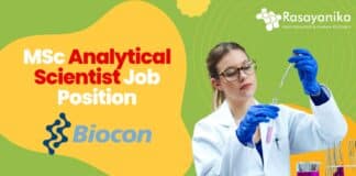MSc Analytical Scientist Job Position