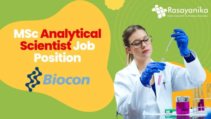MSc Analytical Scientist Job Position