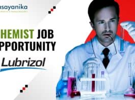 Chemist JOB Opportunity